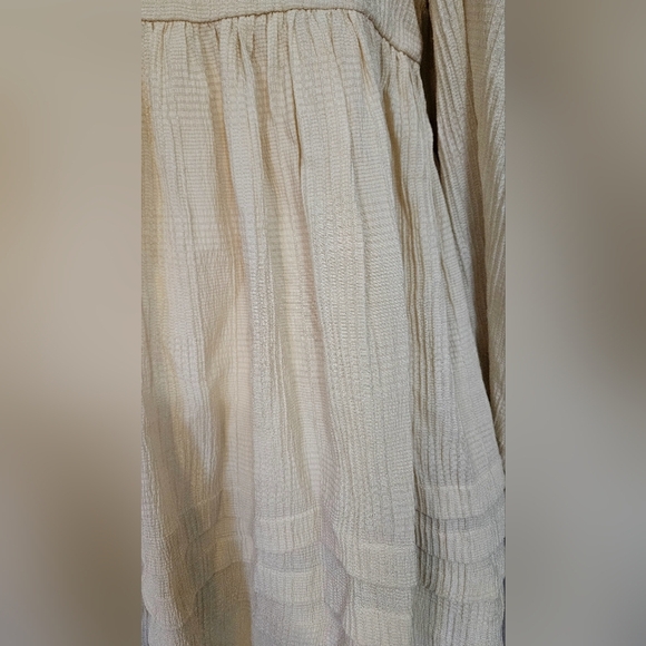 BY TOGETHER Boho Woven Babydoll mini dress in cream. Size Small - Picture 6 of 15